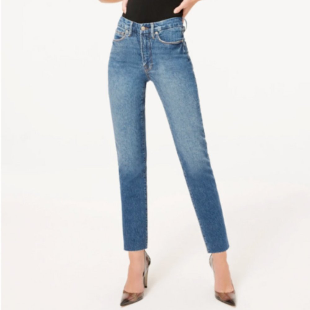 Good American Good Classic Raw Hem Jeans (Size 2/26)